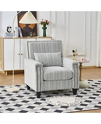 Streamdale Furniture Modern Striped Accent Chair with Nailhead Trim