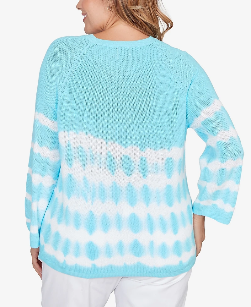 Ruby Rd. Plus Tie Dye Cotton Raglan Sweater