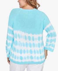 Ruby Rd. Plus Tie Dye Cotton Raglan Sweater