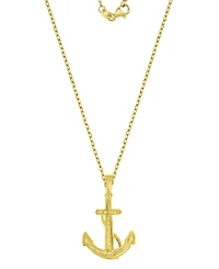 Macy's Diamond (0.098 ct. t.w.) Anchor Necklace in 10k Yellow Gold