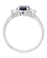 Macy's Diamond (0.054 ct. t.w.), Blue & White Sapphire (1.95 ct. t.w.) Ring in 14K White Gold