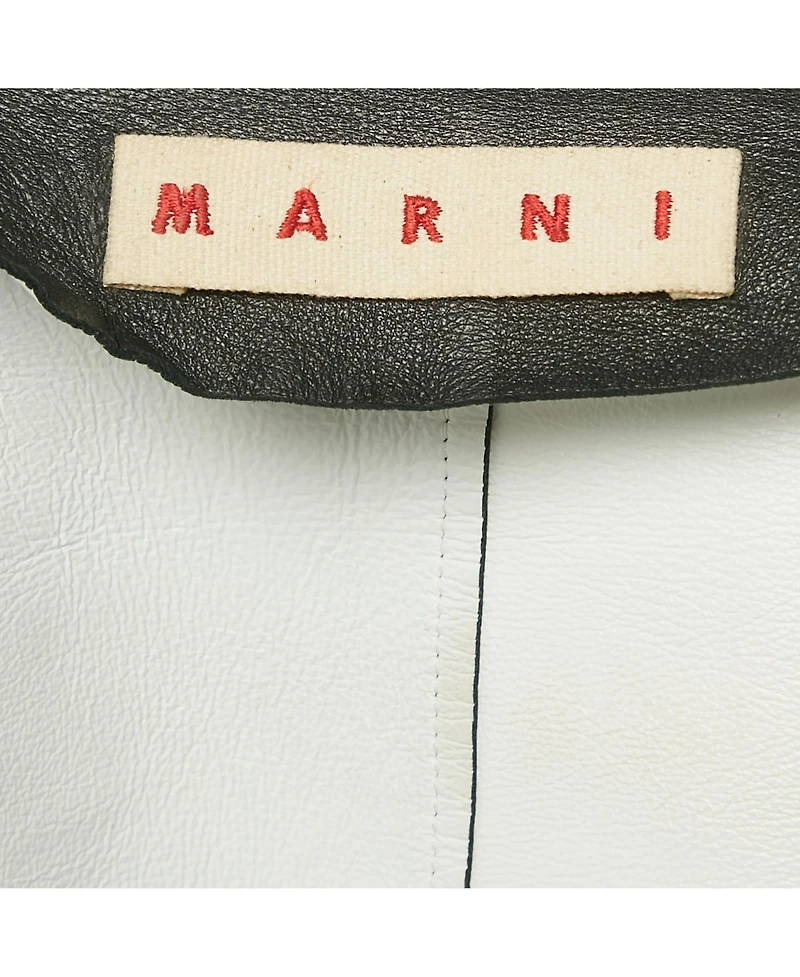 Pre-Owned Marni Women's Black Leather Double Breasted Short Jacket