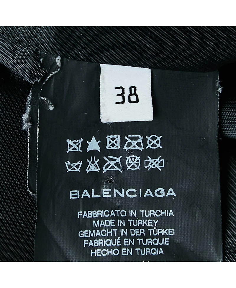 Pre-Owned Balenciaga Women's Green Leather Biker Jacket