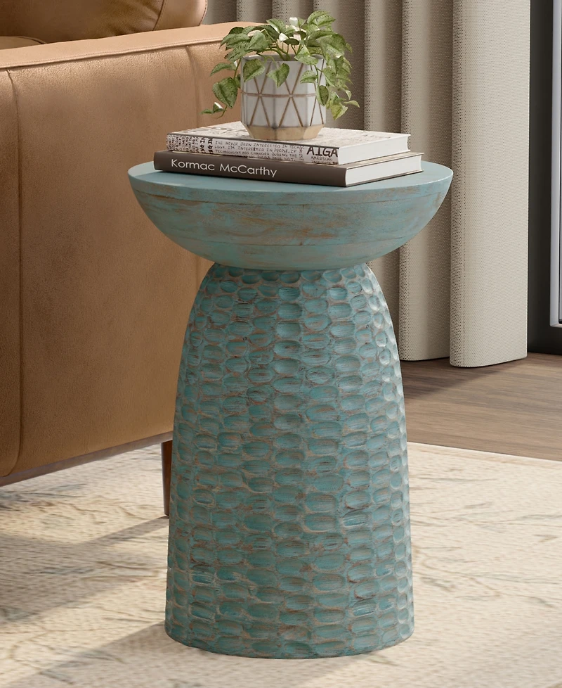 Simpli Home Boyd 16" Mango Wood Solid Tall Accent Table