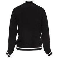 Pre-Owned Zadig & Voltaire Women's Pre-Owned Zadig and Voltaire Pink/black Printed Crepe Reversible Bomber Jacket