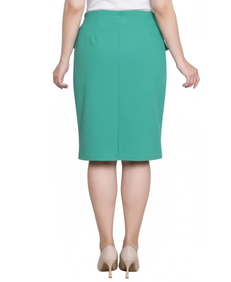 Ny Collection Petite Slim Belted Scuba Crepe Skirt
