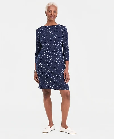 Style & Co Women's Printed Boat-Neck Knit Dress, Macy's Exclusive