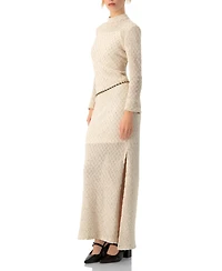 Ivonne Women's High Neck Knitted Long Dress