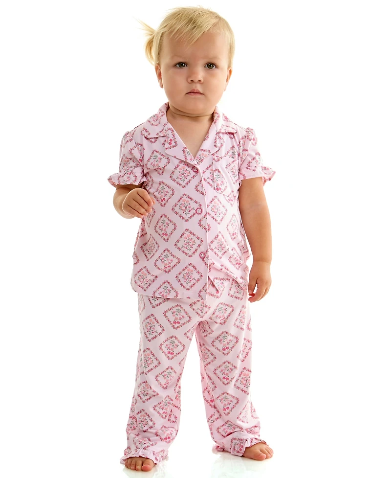 Sincerely Jules Women's Notch Collar Shirt & Pants, 2-Piece Set