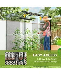 Outsunny 4' x Walk-in Crop Cage, Plant Protectors with Door,