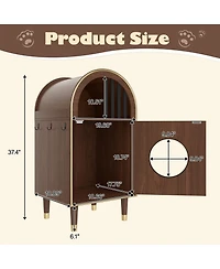 Aostirmotor 37.4" Cat Litter Box Enclosure Furniture, 2-in-1 Hidden Bed with Storage,Brown