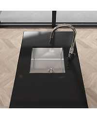 flynama Brushed Nickel Stainless Steel Kitchen Sink Single Bowl Undermount Handmade