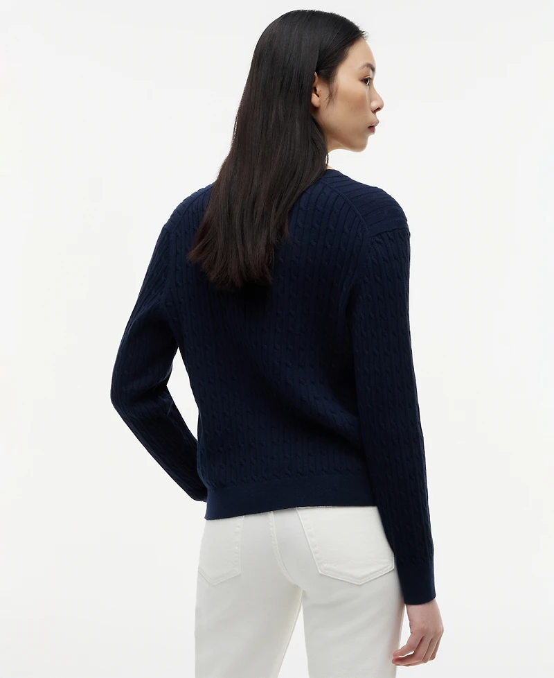 Tommy Hilfiger Women's Cable Knit Crewneck Cardigan Sweater