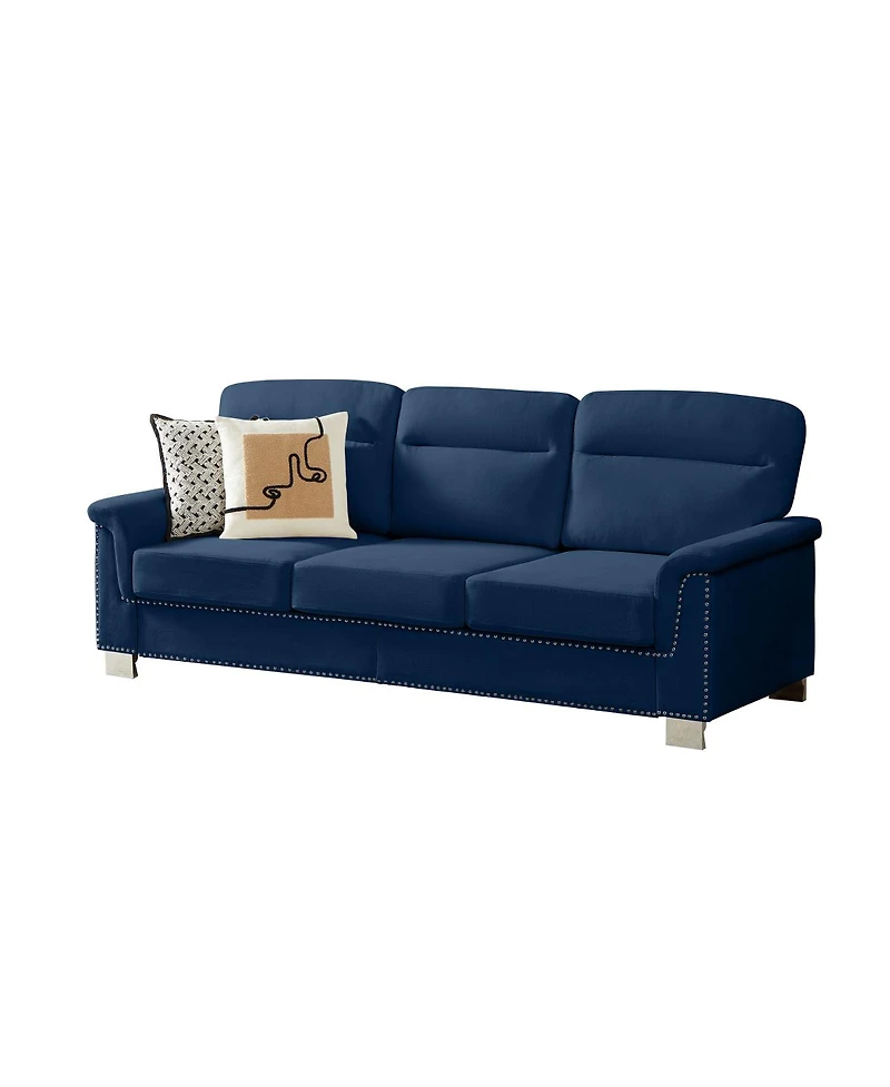 Streamdale Furniture 82" Modern Snowfleece 3-Seater Sofa, Blue