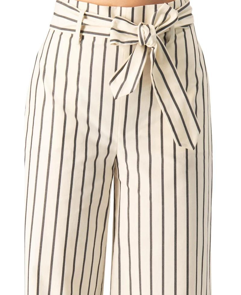 Ivonne Women's Striped Bow-Belted Wide-Leg Trousers