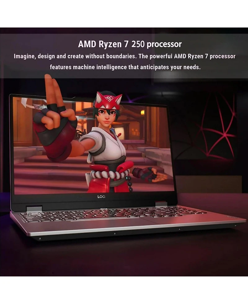Lenovo Loq 15.6" Gaming Traditional Laptop Amd Ryzen 7 250 16GB Ram Nvidia GeForce Rtx 5050 1TB Ssd Storage Windows 11 Home Fhd 144Hz - Grey