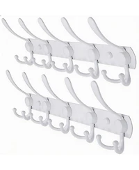 Yigii Heavy Duty 5-Tri Hook Wall Rack, Stainless Steel, White, Easy Install