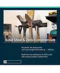 Yigii Wall-Mounted Garden Tool Rack - 4 Hooks, Heavy-Duty Steel, Easy Install, Durable