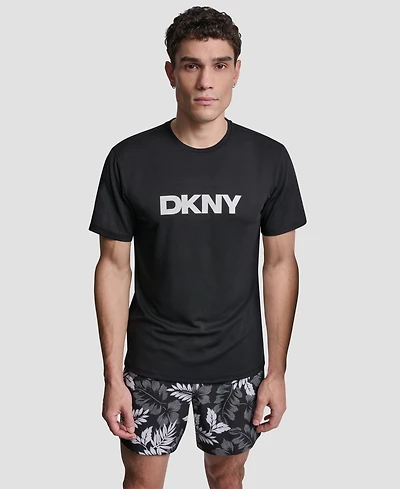 Dkny Men's Short-Sleeve Rash Guard Swim T-Shirt
