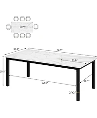 Gaomon Kitchen Table Dining Table for 6 People Farmhouse Wood Kitchen Table Rectangle Furniture