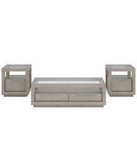 Tivie 3-Pc. Wood Modern Coffee and End Table Set