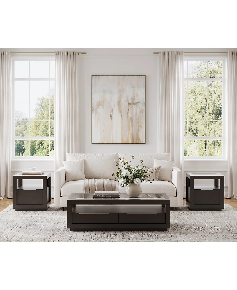 Tivie 3-Pc. Wood Modern Coffee and End Table Set