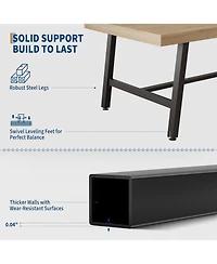 Gaomon Kitchen Table Industrial Dining Table for 4-6 People 63 in Long Wooden Kitchen Table