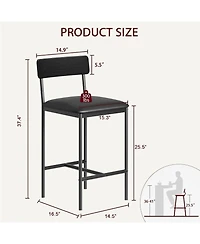 Gaomon Kitchen Table Bar Stools Set of 2 Kitchen Bar Stools for Dining Room, Home Office