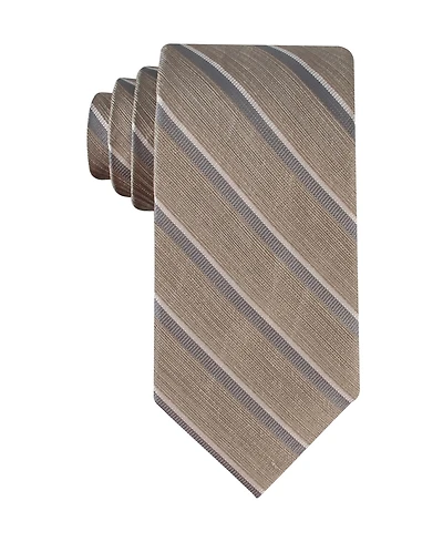 Calvin Klein Men's Silk & Linen Blend Striped Tie