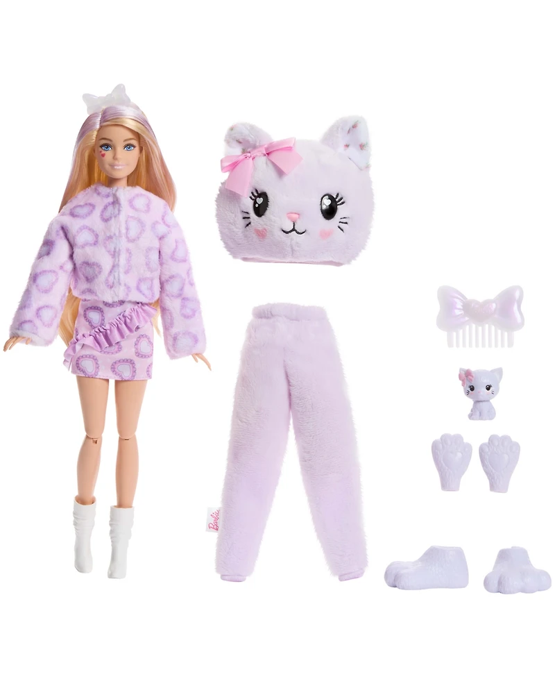 Barbie Cutie Reveal Cuddly Series Kitten Doll and Accessories