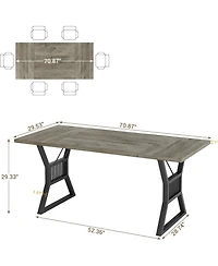 gaomon Kitchen Table 70.8 Inch Dining Table 4-6 Person Kitchen Table for Dining Room, Home Office