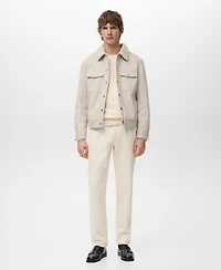 Mango Men's Fleece Lining Denim Jacket