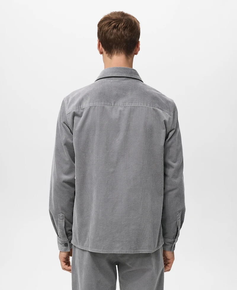Mango Men's Pockets Corduroy Overshirt