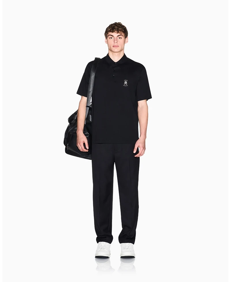 A|X Armani Exchange Men's Short Sleeve Mercerized Cotton Logo Polo Shirt