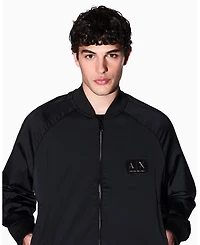 A|X Armani Exchange Men's Black and Gold Bomber Jacket