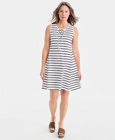 Style & Co Women's Lace-Up Sleeveless Dress, Macy's Exclusive