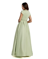 Mac Duggal Women's Embellished Satin Cap Sleeve Ball Gown