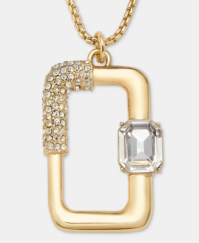 Karl Lagerfeld Paris Crystal Link Pendant Necklace, 34" + 3" extender