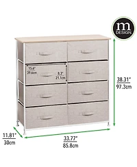 mDesign Large Storage Dresser Furniture, 8 Removable Fabric Drawers