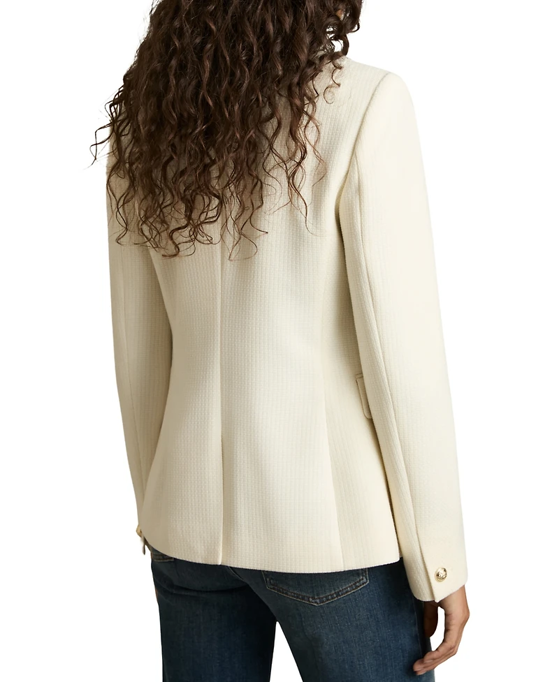 Reiss Women's Tailored Fit Textured Double Breasted Blazer