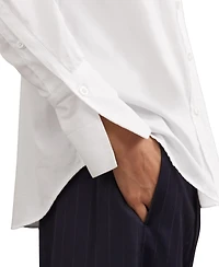 Reiss Women's Cotton-Sateen Folded-Cuff Shirt