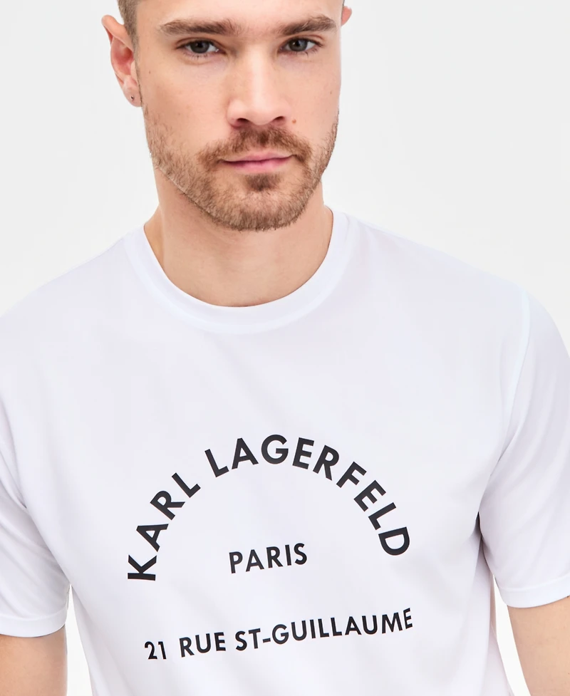 Karl Lagerfeld Paris Men's Short-Sleeve Arch Logo Rashguard