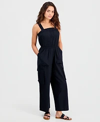 And Now This Petite Cotton Cargo Jumpsuit, Macy's Exclusive