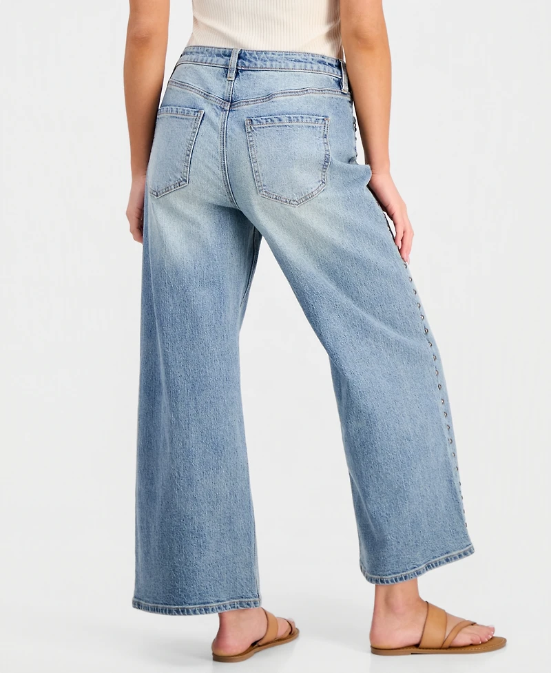 And Now This Petite Studded Wide-Leg Jeans, Macy's Exclusive