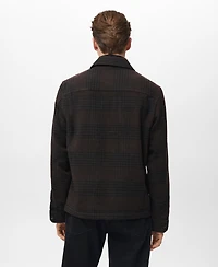 Mango Men's Check Wool-Blend Overshirt