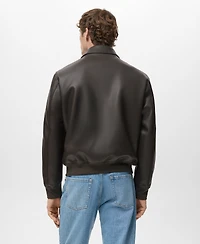 Mango Men's Pockets Faux-Leather Jacket