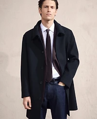 Mango Men's Detachable Inner Collar Wool Coat