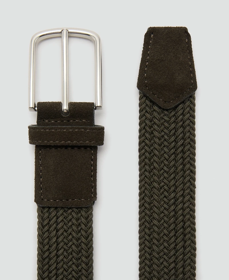 Mango Men's Braided Elastic Belt