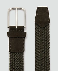 Mango Men's Braided Elastic Belt