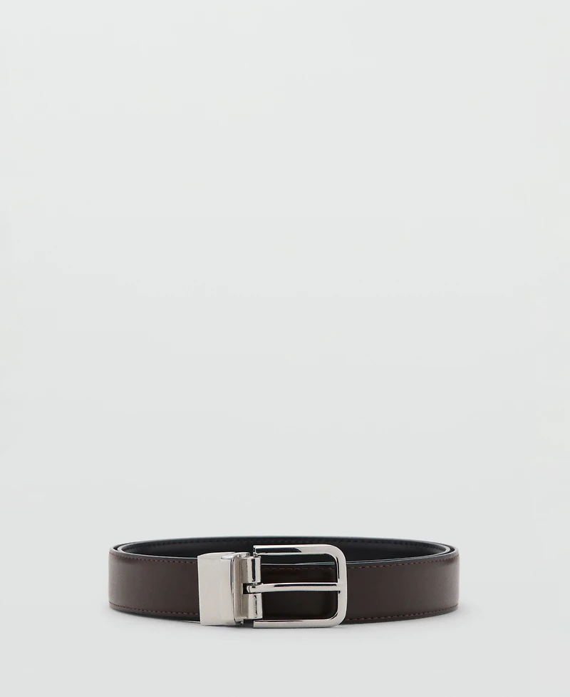 Mango Men's Reversible Suit Leather Belt
